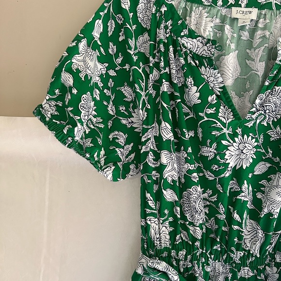 J. Crew Green Pleated Maxi Sundress with Flutter Sleeves - Picture 4 of 11